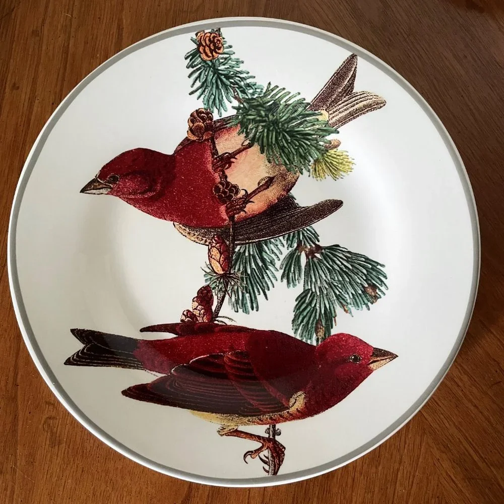 Winter Fauna by Pottery Barn China Bird Salad Plate SET of 3